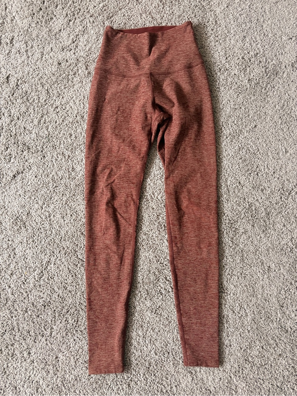 Beyond Yoga High-Waist Heathered Rust Spacedye Leggings